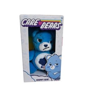 Care Bears Grumpy Bear Plush Kids 5 Inch Blue New In Box Rain Cloud Badge